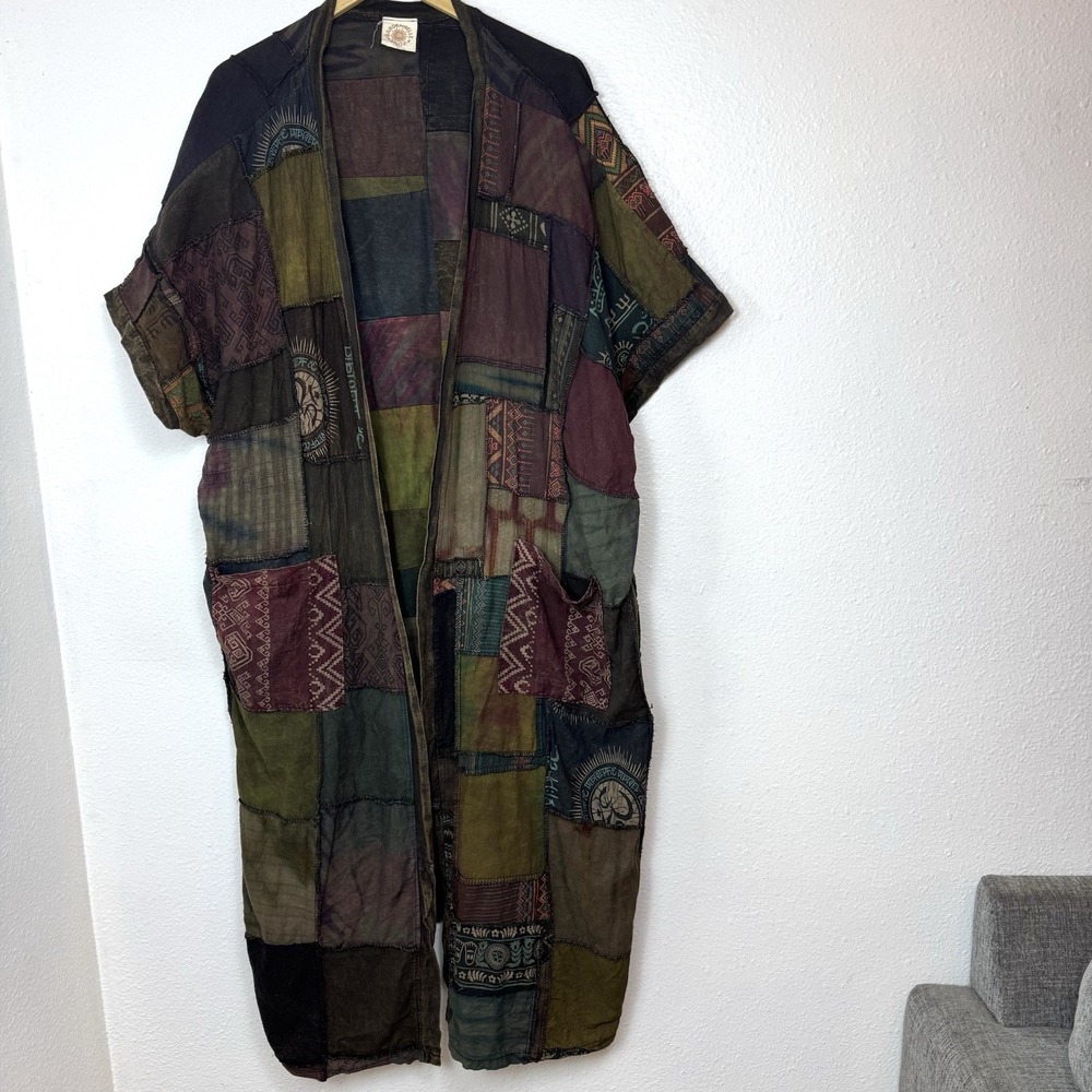 Gardenbelle Shop Patchwork Duster Long Kimono Cotton Boho Bohemian Hippie Cotton